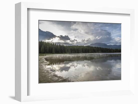 Mist on Lost Lake, Ski Hill and surrounding forest, Whistler, British Columbia, Canada, North Ameri-Frank Fell-Framed Photographic Print