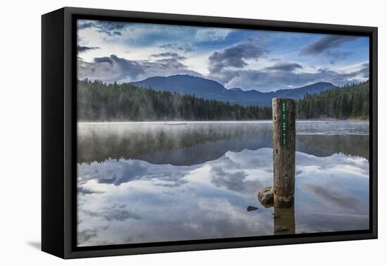 Mist on Lost Lake, Ski Hill and surrounding forest, Whistler, British Columbia, Canada, North Ameri-Frank Fell-Framed Stretched Canvas