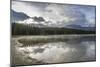 Mist on Lost Lake, Ski Hill and surrounding forest, Whistler, British Columbia, Canada, North Ameri-Frank Fell-Mounted Photographic Print