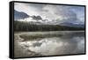 Mist on Lost Lake, Ski Hill and surrounding forest, Whistler, British Columbia, Canada, North Ameri-Frank Fell-Framed Stretched Canvas