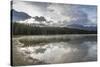 Mist on Lost Lake, Ski Hill and surrounding forest, Whistler, British Columbia, Canada, North Ameri-Frank Fell-Stretched Canvas