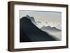 Mist on peaks of Dolomites and Monte Pelmo seen from Cima Belvedere at dawn, Val di Fassa, Trentino-Roberto Moiola-Framed Photographic Print