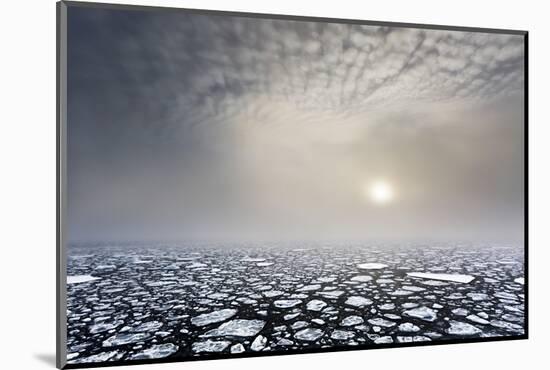 Mist on the Pack Ice, in the High Arctic Ocean, North of Spitsbergen, Svalbard Islands, Norway-ClickAlps-Mounted Photographic Print