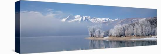 Mist over a Lake, Mt. Timpanogos Deer Creek State Park, Utah, USA-null-Stretched Canvas