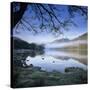 Mist over Llyn Gwynant and Snowdon, Snowdonia National Park, Conwy, Wales, United Kingdom, Europe-Stuart Black-Stretched Canvas