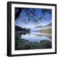 Mist over Llyn Gwynant and Snowdon, Snowdonia National Park, Conwy, Wales, United Kingdom, Europe-Stuart Black-Framed Photographic Print