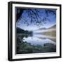 Mist over Llyn Gwynant and Snowdon, Snowdonia National Park, Conwy, Wales, United Kingdom, Europe-Stuart Black-Framed Photographic Print