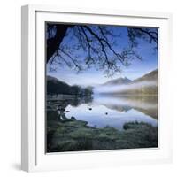 Mist over Llyn Gwynant and Snowdon, Snowdonia National Park, Conwy, Wales, United Kingdom, Europe-Stuart Black-Framed Photographic Print