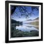 Mist over Llyn Gwynant and Snowdon, Snowdonia National Park, Conwy, Wales, United Kingdom, Europe-Stuart Black-Framed Photographic Print