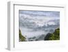 Mist, over Tropical Rainforest, Early Morning, Sabah, Borneo, Malaysia-Peter Adams-Framed Photographic Print