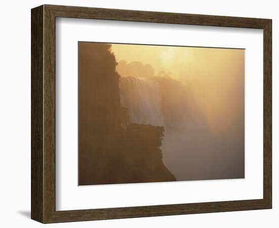 Mist Over Victoria Falls at Sunrise, Zimbabwe-Jim Zuckerman-Framed Photographic Print