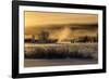 Mist rises from the Snake River on a cold morning, Wyoming-Tim Laman-Framed Photographic Print