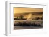 Mist rises from the Snake River on a cold morning, Wyoming-Tim Laman-Framed Photographic Print