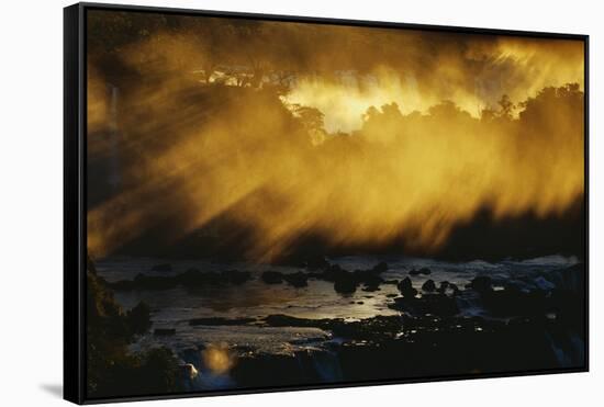Mist Rising from Iguazu Falls-W. Perry Conway-Framed Stretched Canvas