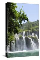 Mist Rising from Skradinski Buk Waterfalls with Densely Forested Surrounds-Nick Upton-Stretched Canvas