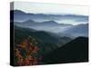 Mist Rising from the Cataloochee Ski Area, Near Maggie Valley, North Carolina, USA-Julian Pottage-Stretched Canvas