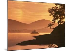 Mist Rising on Derwent Water at Dawn, Lake District National Park, Cumbria, England, United Kingdom-Nigel Blythe-Mounted Photographic Print