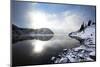 Mist Rolls over Seneca Lake During a Cold October Morning in the Wind River Range in Wyoming-Ben Herndon-Mounted Photographic Print