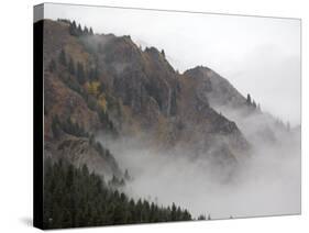 Mist Shrouds the Tian Shan in Xinjiang Province, North-West China. September 2006-George Chan-Stretched Canvas