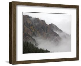 Mist Shrouds the Tian Shan in Xinjiang Province, North-West China. September 2006-George Chan-Framed Photographic Print