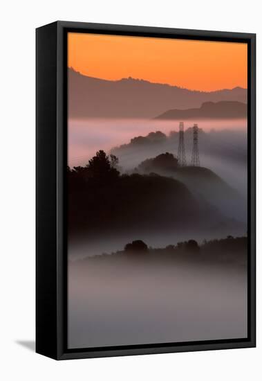 Mist Sunrise & East Bay Hills Towers Moraga Oakland California-Vincent James-Framed Stretched Canvas