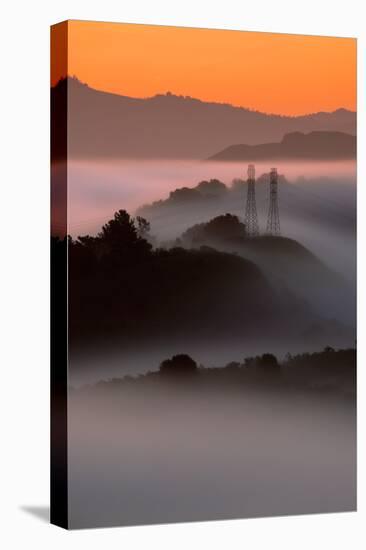 Mist Sunrise & East Bay Hills Towers Moraga Oakland California-Vincent James-Stretched Canvas