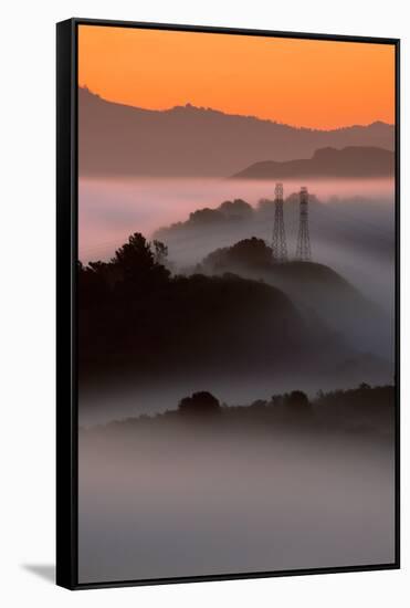 Mist Sunrise & East Bay Hills Towers Moraga Oakland California-Vincent James-Framed Stretched Canvas