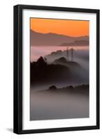 Mist Sunrise & East Bay Hills Towers Moraga Oakland California-Vincent James-Framed Photographic Print