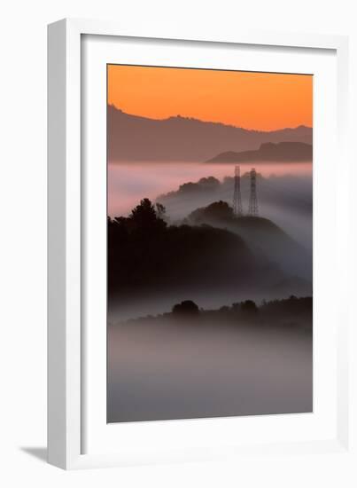 Mist Sunrise & East Bay Hills Towers Moraga Oakland California-Vincent James-Framed Photographic Print