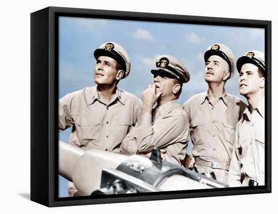 MISTER ROBERTS, from left: Henry Fonda, James Cagney, William Powell, Jack Lemmon, 1955-null-Framed Stretched Canvas