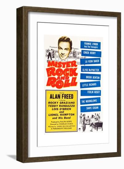 Mister Rock and Roll, Alan Freed, Little Richard with his band, 1957-null-Framed Premium Giclee Print