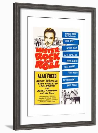 Mister Rock and Roll, Alan Freed, Little Richard with his band, 1957-null-Framed Art Print