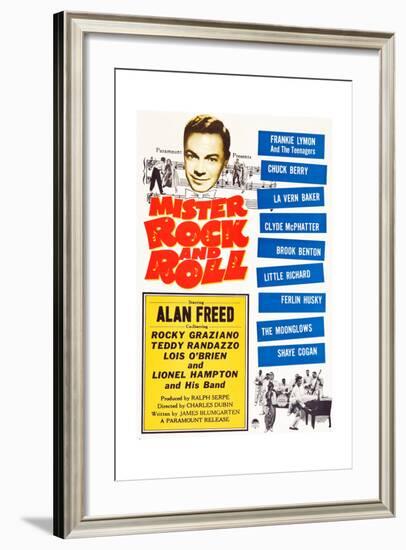 Mister Rock and Roll, Alan Freed, Little Richard with his band, 1957-null-Framed Art Print