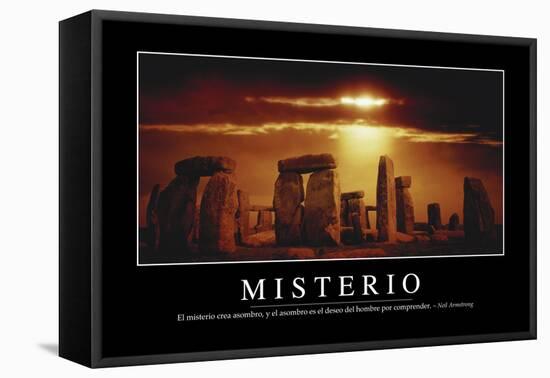 Misterio. Cita Inspiradora Y Póster Motivacional-null-Framed Stretched Canvas