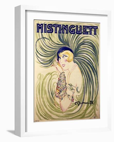 Mistinguett, 1925-Charles Gesmar-Framed Giclee Print