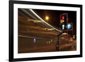 Mistle Thrush (Turdus Viscivorus) Nesting on Amber Traffic Light in City Centre, Yorkshire-Paul Hobson-Framed Photographic Print