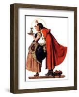 "Mistletoe Kiss" or "Feast for a Traveler", December 19,1936-Norman Rockwell-Framed Giclee Print