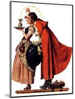"Mistletoe Kiss" or "Feast for a Traveler", December 19,1936-Norman Rockwell-Mounted Giclee Print