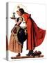 "Mistletoe Kiss" or "Feast for a Traveler", December 19,1936-Norman Rockwell-Stretched Canvas