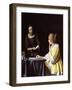 Mistress and Maid, 1666-67-Johannes Vermeer-Framed Giclee Print