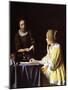 Mistress and Maid, 1666-67-Johannes Vermeer-Mounted Giclee Print