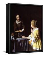 Mistress and Maid, 1666-67-Johannes Vermeer-Framed Stretched Canvas