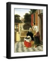 Mistress and Maid-Pieter de Hooch-Framed Art Print