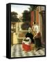 Mistress and Maid-Pieter de Hooch-Framed Stretched Canvas