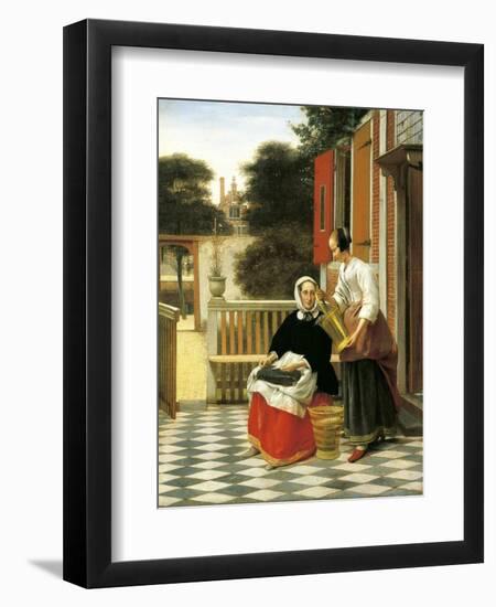 Mistress and Maid-Pieter de Hooch-Framed Art Print