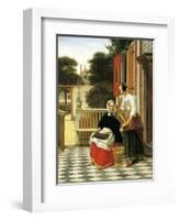 Mistress and Maid-Pieter de Hooch-Framed Art Print