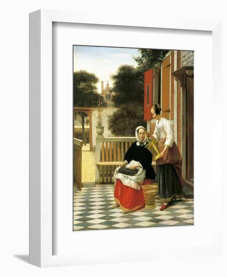 Mistress and Maid-Pieter de Hooch-Framed Art Print