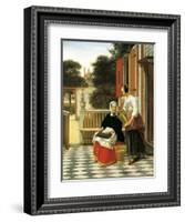 Mistress and Maid-Pieter de Hooch-Framed Art Print