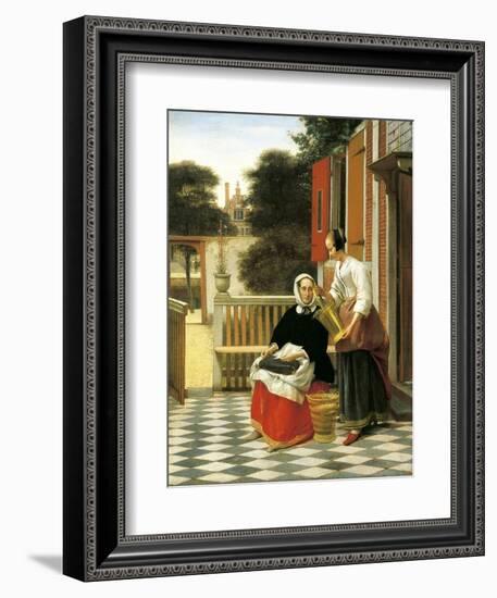 Mistress and Maid-Pieter de Hooch-Framed Art Print