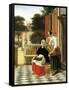 Mistress and Maid-Pieter de Hooch-Framed Stretched Canvas